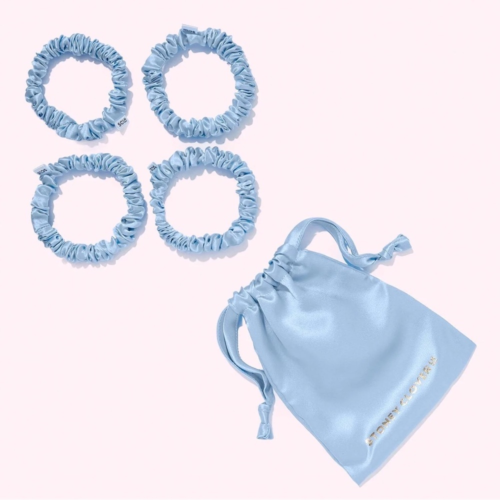 Stoney Clover Lane Silk Scrunchie Set in Periwinkle